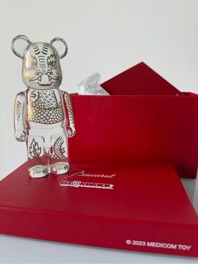 Baccarat Bearbrick Crystal Dragon with Gold Detailing